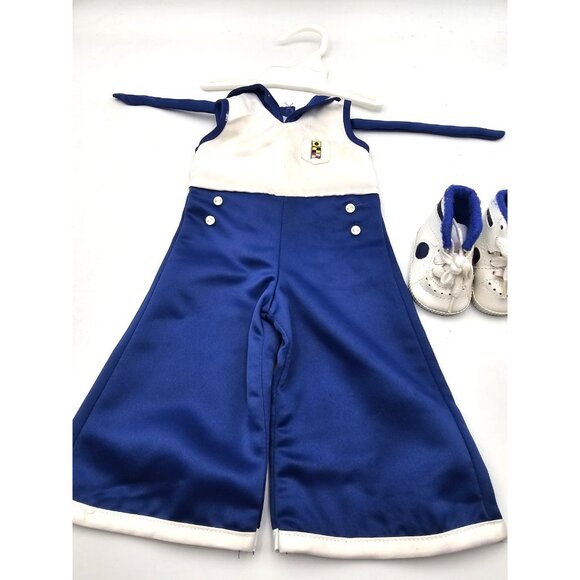 AMERICAN GIRL DOLL KIT SAILOR BEACH PJ PAJAMAS  BLUE WHITE RETIRED w/ Sneakers - Picture 2 of 5